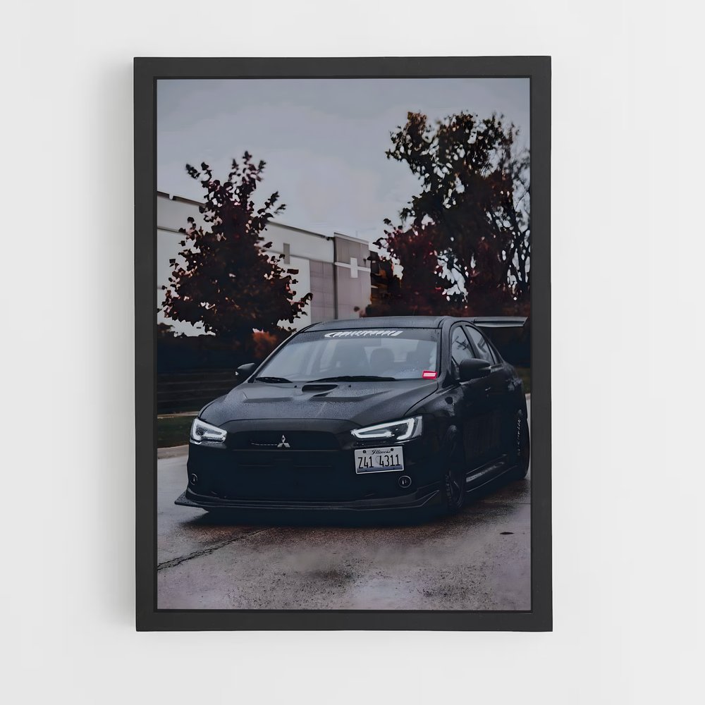 Poster Lancer Noir – affiche Mitsubishi (vue 2)